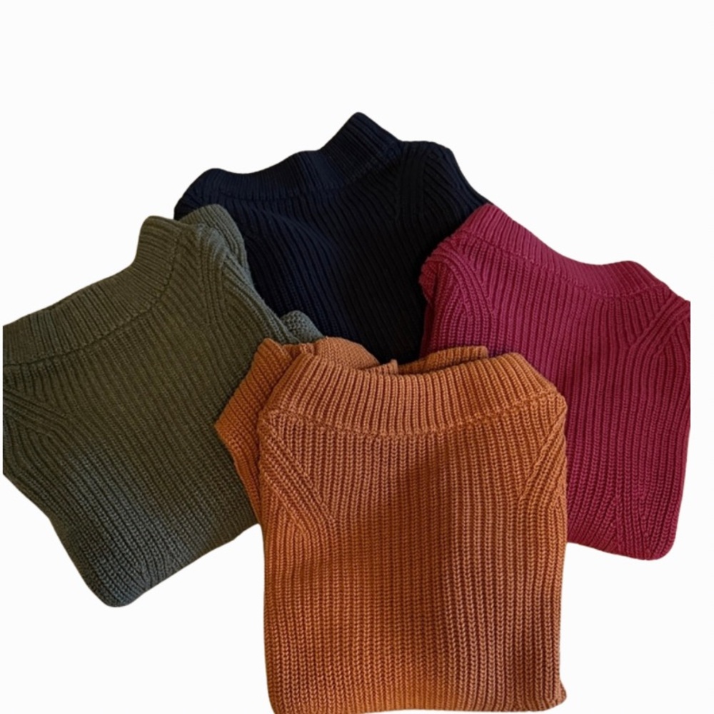 Talbots Women's Sweaters Navy, Cranberry and Brown and Olive. Size Petite